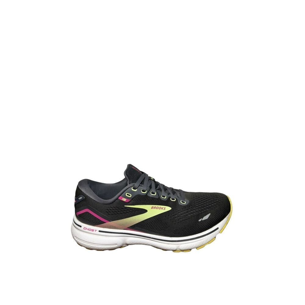 Brooks Ghost Women's Running Shoe - Black with Yellow Accent size 9